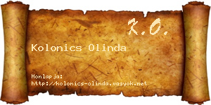 Kolonics Olinda névjegykártya